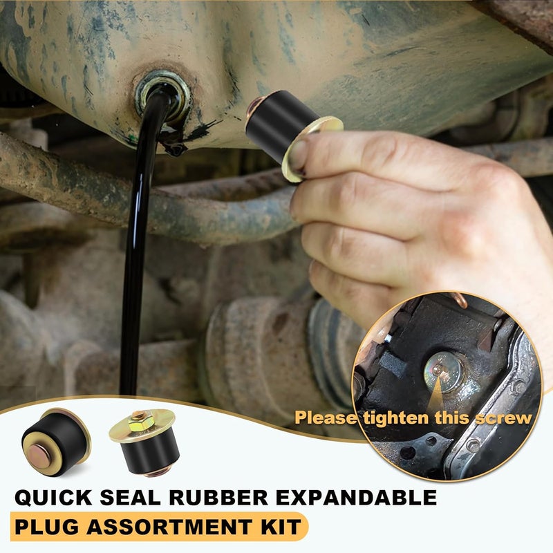 Siptenk 1-1/4" Freeze Rubber Expansion Plug 5 pcs, Automotive Rubber Expandable Freeze Plugs for Engine - Image 3